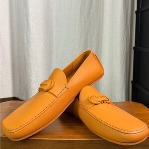 Salvatore Ferragamo Men's Bright Orange Loafers